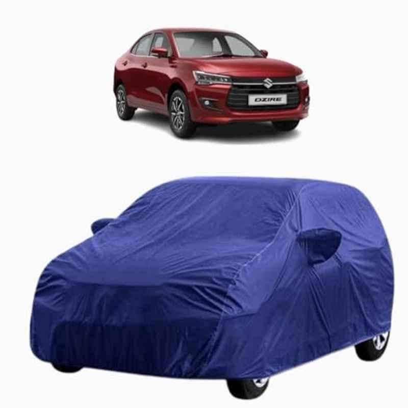 Aarex Auto Polyester Blue 100% Waterproof Car Cover with Mirror Pocket, Triple Stitched Elastic, Anti Dust, Heat Resistant & UV Proof for Maruti Suzuki Dzire All Models (2012-2025)