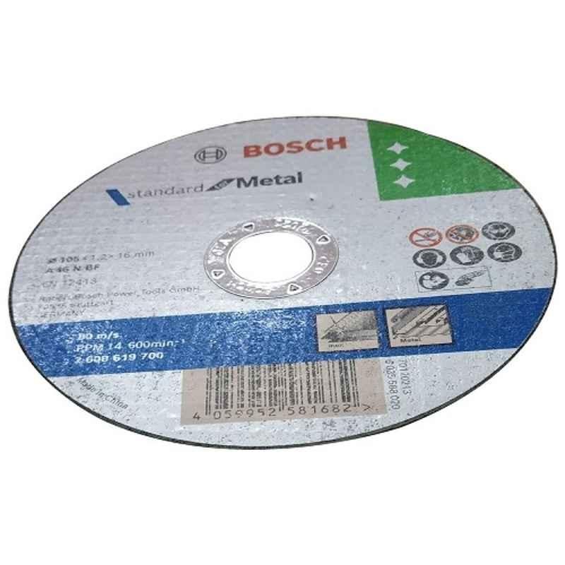 Bosch 105x1.2x16mm A46 N BF Stainless Steel Metal Circular Cut Off Wheel, 2608619700 (Pack of 25)