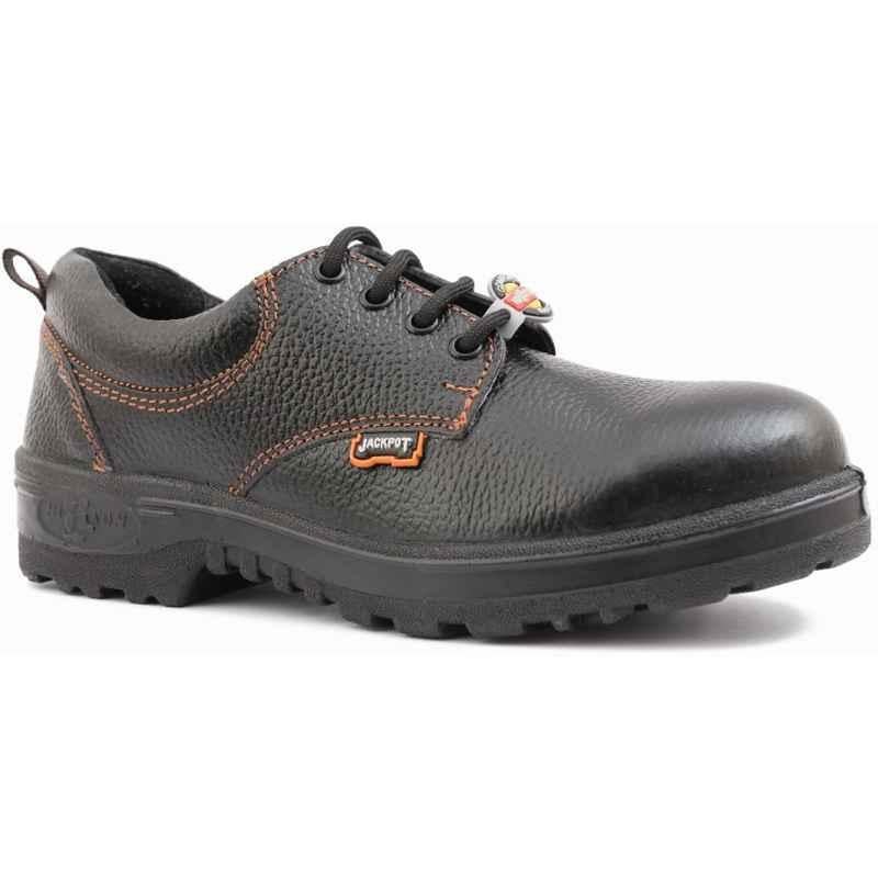 Hillson Jackpot Steel Toe Black Work Safety Shoes, Size: 8