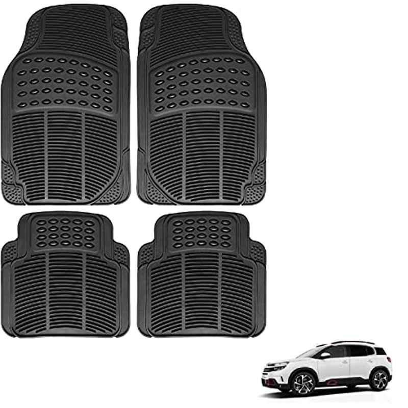 Kozdiko 4 Pcs Rubber Black Car Simple Foot Mat Set for Citroen C5 Aircross