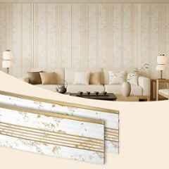 Plantex 24 Sqft 1x8ft 3D Charcoal Wall Panel for Interior Decor, WD-2201 (Pack of 3)