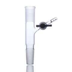 ABGIL B-40 Borosilicate 3.3 Glass Vacuum Flow Control Adapter with PTFE Stopcock at Angle & Two Way Joints, ABG343
