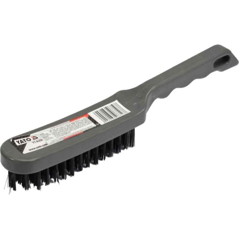 Yato 6 Rows Galvanized Steel Wire Brush with Plastic Handle, YT-6356