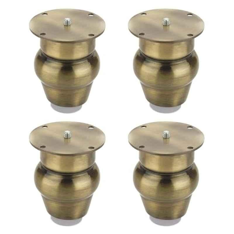 Plantex Heavy Duty Stainless Steel 3 inch Sofa Leg/Bed Furniture Leg Pair for Home/Furniture Legs for Table/Support Legs/Sofa Furniture Leg Antique Brass Set of 4 Pcs