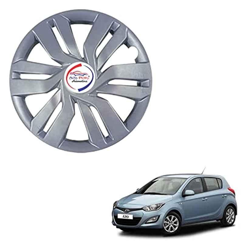 Auto Pearl 4 Pcs 14 inch ABS Press Type Hubcap Wheel Cover Set with Retention Ring for Hyundai I20 Type 2 SLVR18