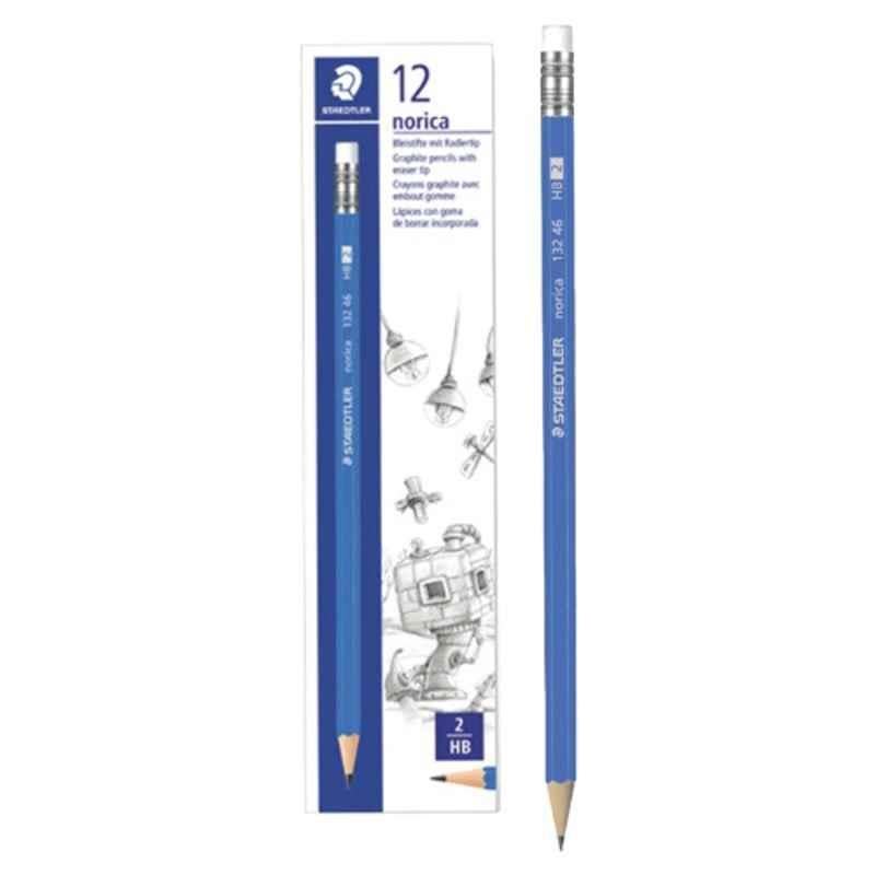 Staedtler Norica HB2 Pencil with Eraser Tip (Pack of 12)