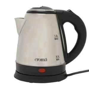 Croma 1.2L 1500W Silver Electric Kettle, CRAK3057