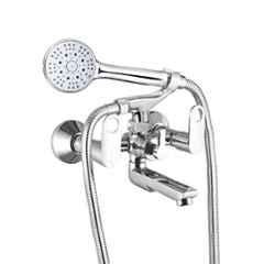 IRIS Geo Brass 2-in-1 Wall Mixer with Crutch & Multi Flow Hand Shower with 1.5m Flexible Tube
