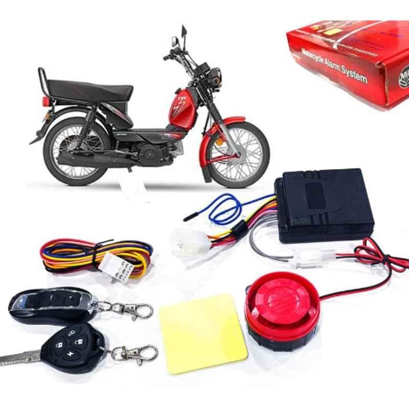 Auto Pearl 12V Black Two-Way Anti Theft Motorcycle Alarm Kit with 2 Pcs Remote for XL 100 Comfort