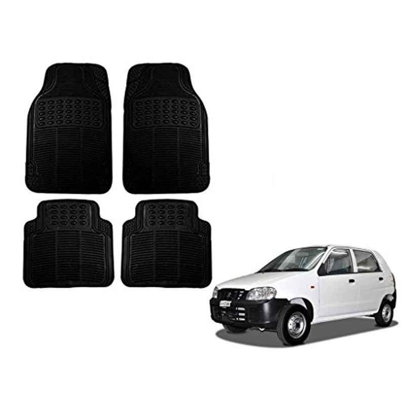 Kozdiko 4 Pcs Black Rubber Car Mat Set for Maruti Suzuki Alto