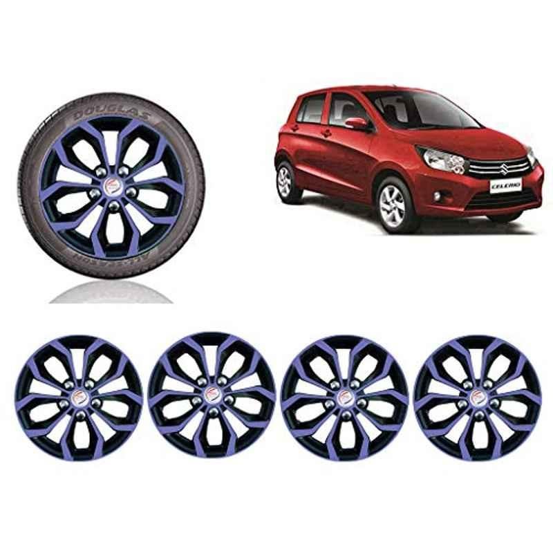 Auto Pearl 4 Pcs 13 inch Violet & Black ABS Press Type Hubcap Wheel Cover Set with Retention Ring for Maruti Suzuki CelerioLXI