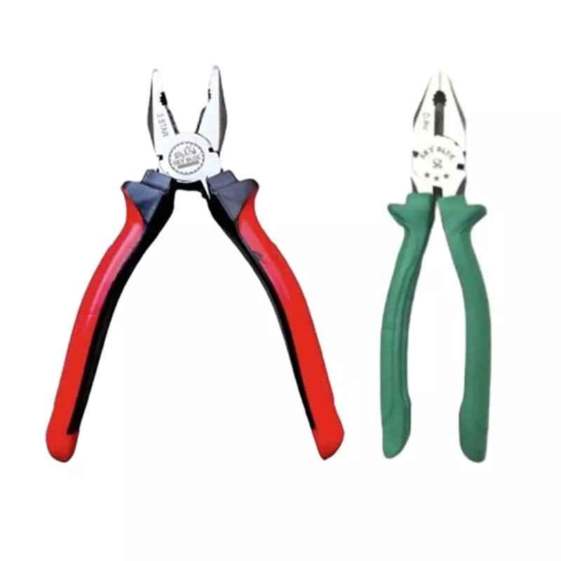 Sky Blue 8 inch Stainless Steel Lineman Plier, SBE457 (Pack of 2)