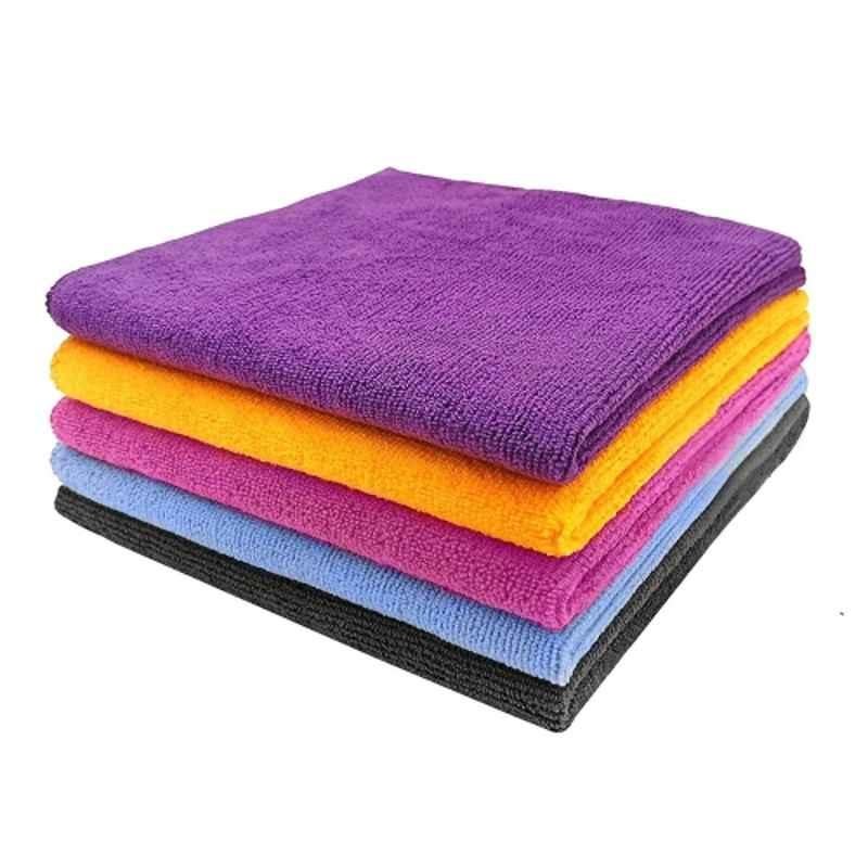 Kingsway 40x40cm 250GSM Twisted Loop Super Absorbent Microfibre Cleaning Cloth for Car & Bike (Pack of 5)