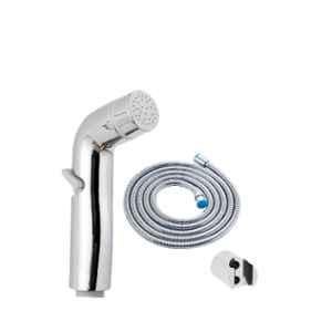 Prestige Cruzz 3 Pcs Brass Chrome Finish Health Faucet, 1m Stainless Steel Tube & Hook Set, B-02