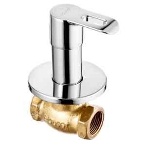 Eauset Ashley 20mm Brass Chrome Finish Concealed Stop Cock with Wall Flange, FAL072