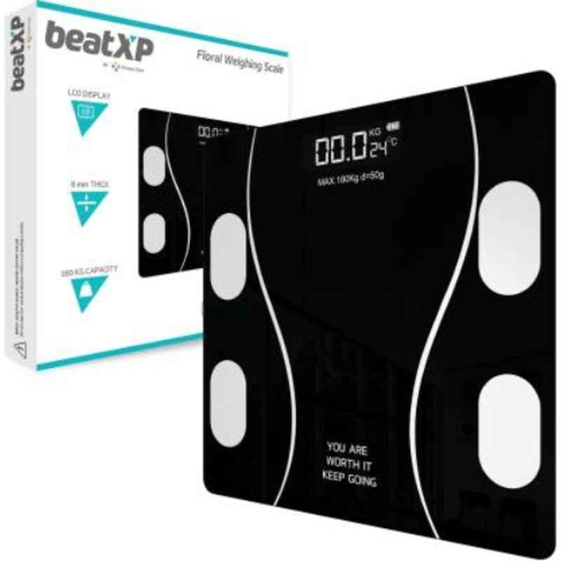 Pristyn Care beatXP 180kg Black Digital Weighing Scale