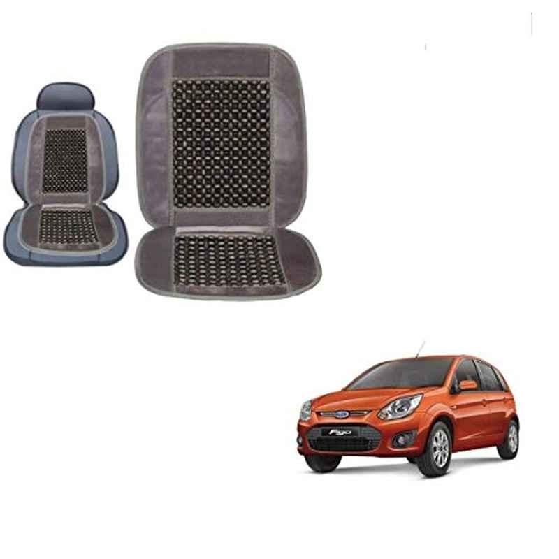 Kozdiko Wooden Bead Seat with Grey Velvet Border for Ford Old Figo 2009-2014