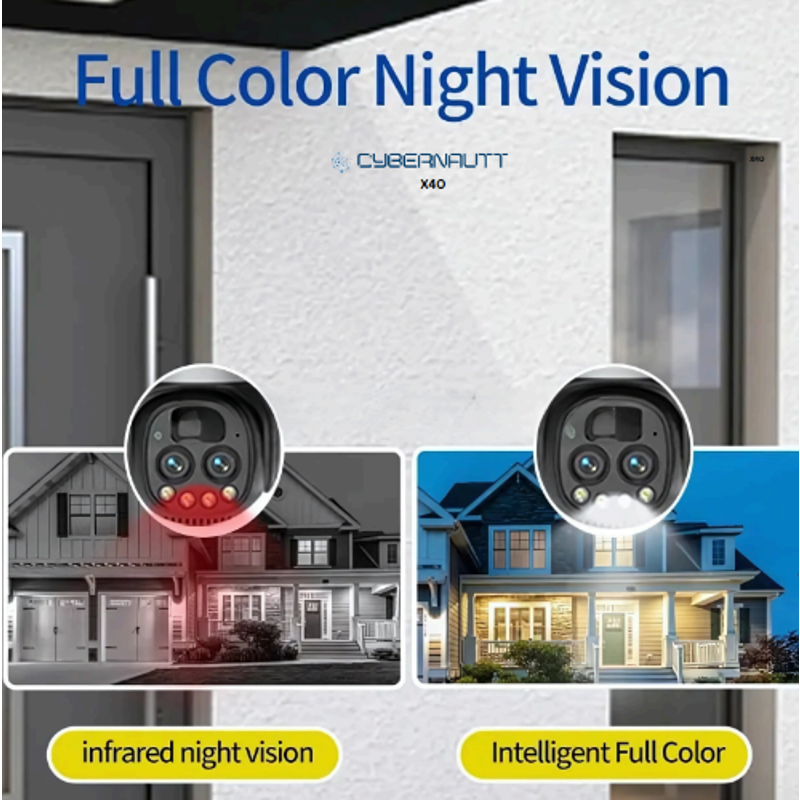 Cybernautt X4O 6MP Dual Lens Full HD PTZ 4G Sim Camera with Colour Night Vision, Human Detect, 10X Zoom, 2 Way Audio & Support SD Upto 256 GB