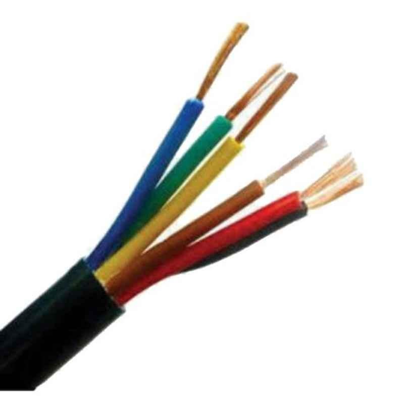 KEI 0.75 Sqmm 6 Core FR Black Copper Unsheathed Flexible Cable, Length: 100 m