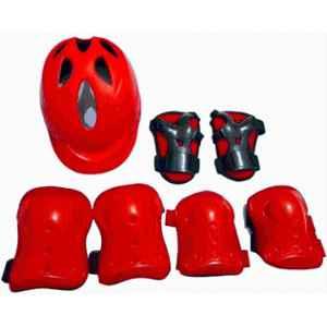 STYRKR Plastic & EVA Foam Red Cycling Protective Training Set (7 Pcs Set) Cycling Guard Cycling Kit