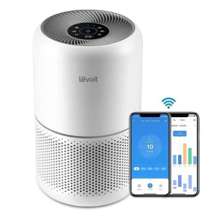 Levoit 15W 50Sqmt White Smart H13 HEPA Air Purifier with Real Time Air Quality Sensor, Core-300S