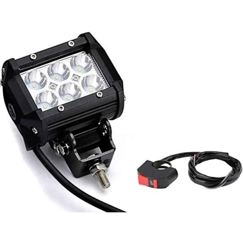 AOW 6 LED Super Bright Spot Light Fog Lamp (Pack of 2) for Bullet Electra Twin Spark with Handle Bar Mounting On-Off Switch