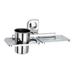 IRIS Stainless Steel Soap Holder with Toothbrush Stand & Screw Set