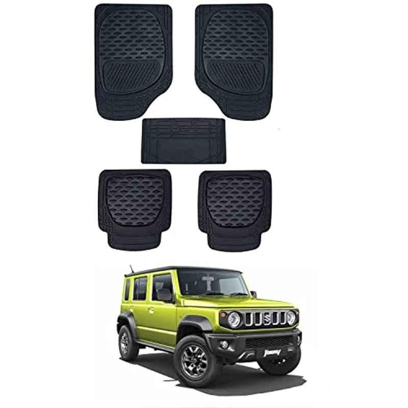 Kozdiko 6255 5 Pcs Rubber & PVC Black Heavy Car Foot Mat Set for Maruti Suzuki Jimny