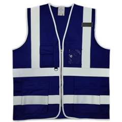 Evion ES-032-RB-XL Polyester Royal Blue Reflective Safety Jacket, Size: XL (Pack of 50)