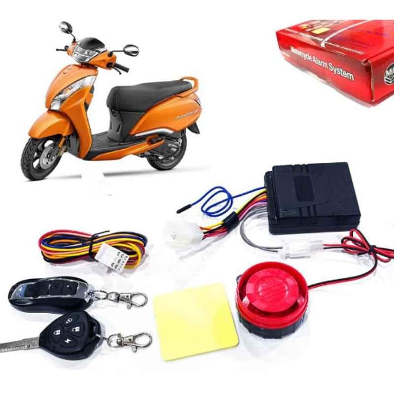 Auto Pearl 12V Black Two-Way Anti Theft Motorcycle Alarm Kit with 2 Pcs Remote for Jupiter 125