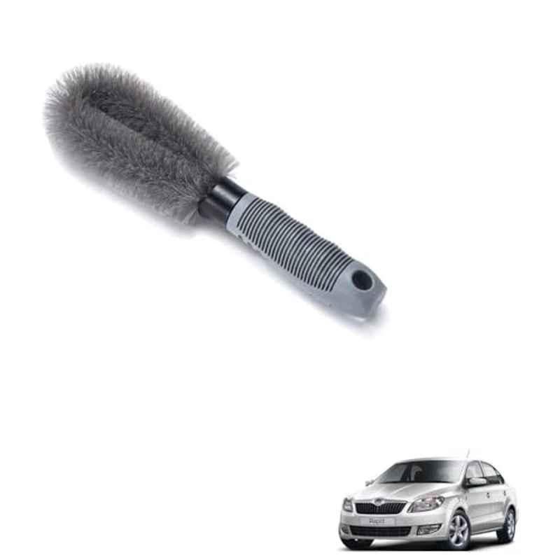 Kozdiko Plastic Grey Oval Car Alloy Wheel Rim Cleaning Brush for Skoda Rapid