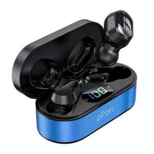 pTron Bassbuds Plus Blue & Black In-Ear True Wireless Bluetooth Earbuds with Deep Bass, IPX4 Water & Sweat Resistant, Digital Display & with Mic