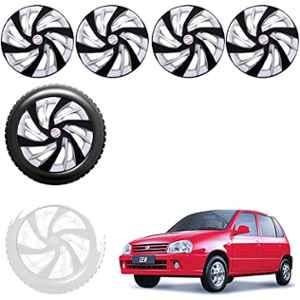 Auto Pearl 4 Pcs 12 inch ABS Black & Silver Car Wheel Cover Set for Maruti Suzuki Zen