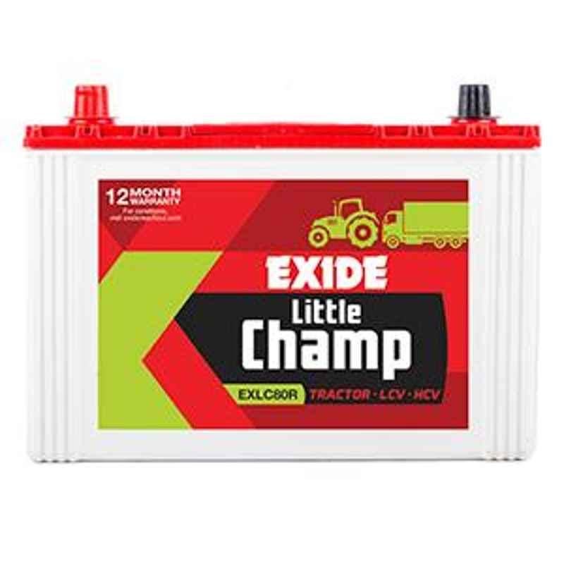 Exide Little Champ 12V 80Ah Right Layout Battery, EXLC80R