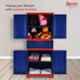 Supreme Fusion-2 MDR 1 Plastic Coke Red & Blue Multipurpose Cupboard with 1 Sliding Drawer Storage, Fusion02MDR1-RB