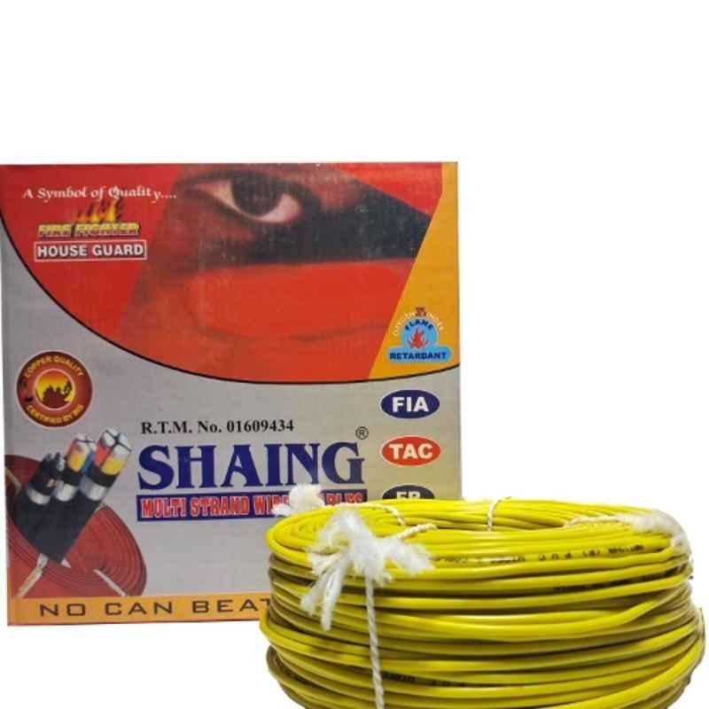 SHAING 2.5 Sqmm Single Core Yellow FR PVC Insulated CCR Copper Wire for Domestic & Industrial Purpose, Length: 91 m
