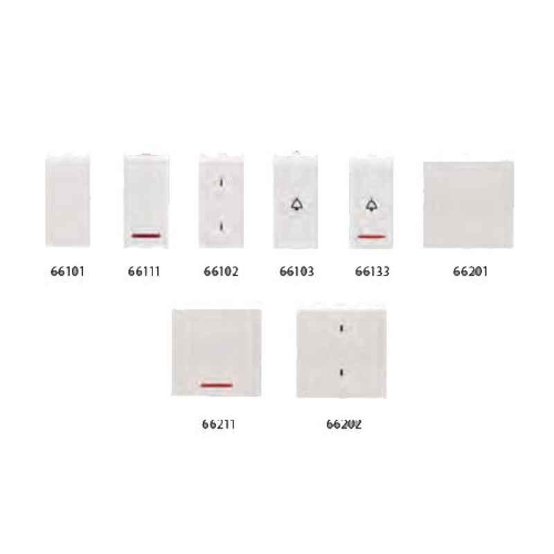 Anchor Roma 10AX 2 Module 2 Way White Switch, 66202, (Pack of 10)