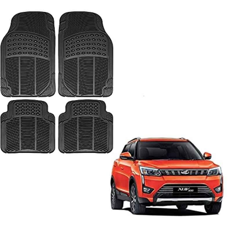 Kozdiko 4 Pcs Rubber Black Car Simple Foot Mat Set for Mahindra XUV 300