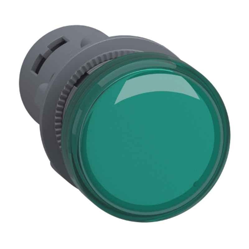 Schneider 22mm 220 VAC Green Round LED Pilot Light with Screw Clamp Terminal, XA2EVM3LC