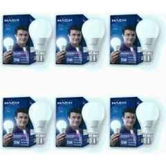Magik Maximo Plus 5W 6500K B22 Cool White LED Bulb (Pack of 6), LUMAP005C4131E6