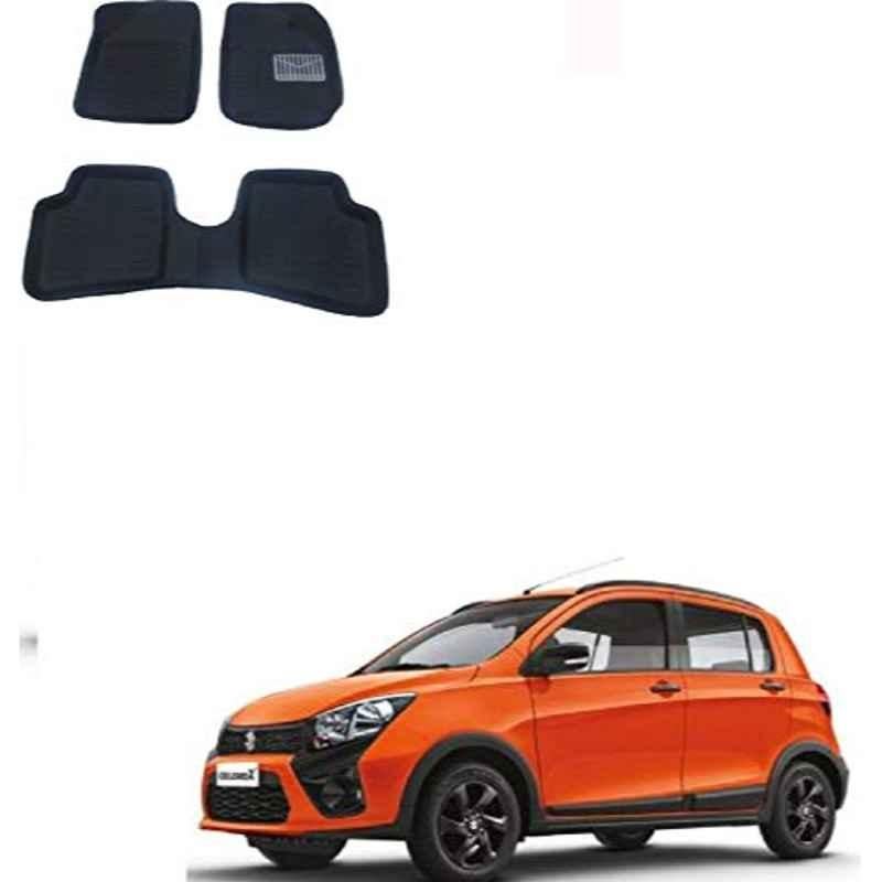 Kozdiko Thermoplastic Elastomer Black 3D Car Floor Mat Set for Maruti Suzuki Celerio X