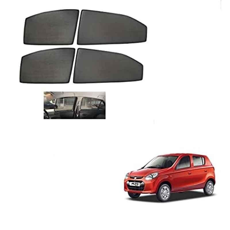 Kozdiko 4 Pcs Mesh Black Non-Magnetic Car Sun Shade Set for Maruti Suzuki Alto 800