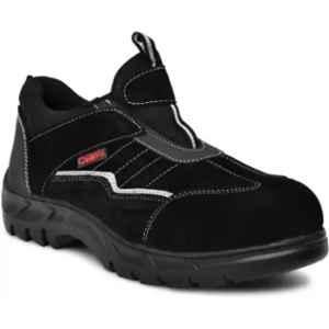 Ozarro Suede Leather Steel Black Toe Safety Shoes, S4440, Size: 10