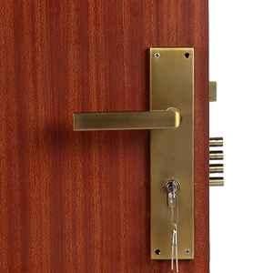 Handle Waala MG201 10 inch 60mm Stainless Steel Antique Brass Finish Cylindrical Plate Both Side Key Mortise Door Lock Set