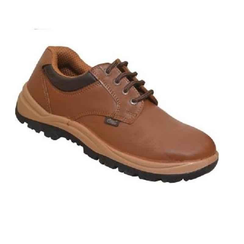 Allen Cooper 11102 Leather Steel Toe Tan Work Safety Shoes, Size: 8