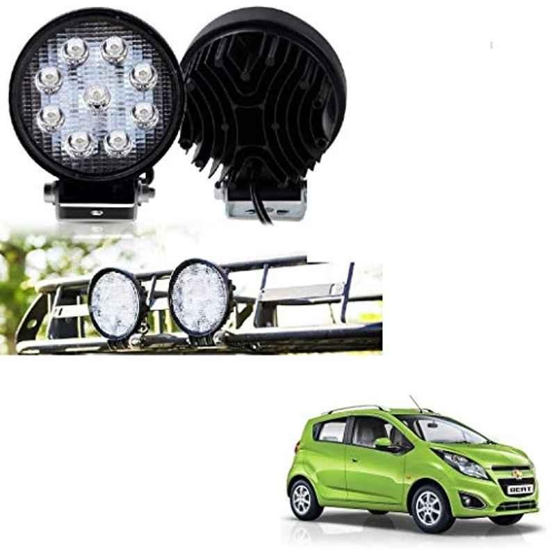 Kozdiko 2 Pcs 27W 4 inch 9 LED Waterproof Round White Fog Light Set with Mounting Brackets for Chevrolet Beat, kozd_19974