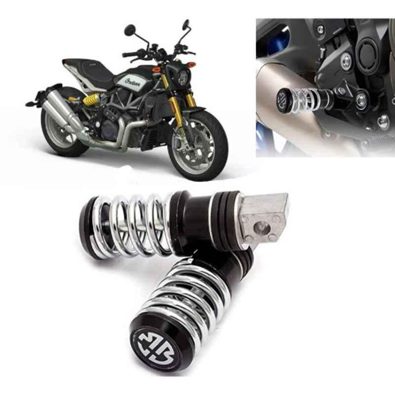 Auto Pearl 2 Pcs Steel Black Foot Rest Spring Coiled Set for FTR 1200