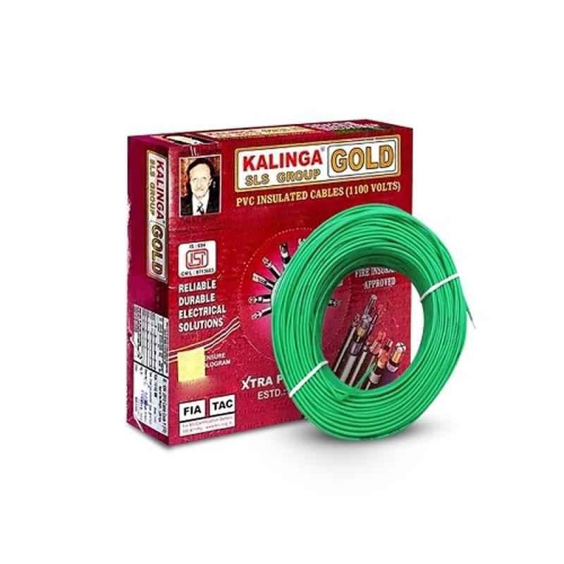 Kalinga Gold 1 Sq mm Green FR PVC Housing Wire, Length: 90 m