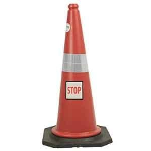 Ladwa 770mm Plastic Red Road Traffic Safety Cone with Stop Sign