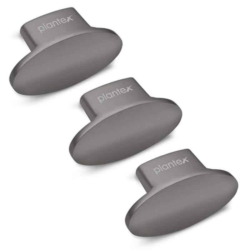 Plantex Heavy Duty Small Knob for Drawer/Cabinet/Pull and Push for Drawer Home/Office (Pack of 3) Oval, Black Nickel Matte
